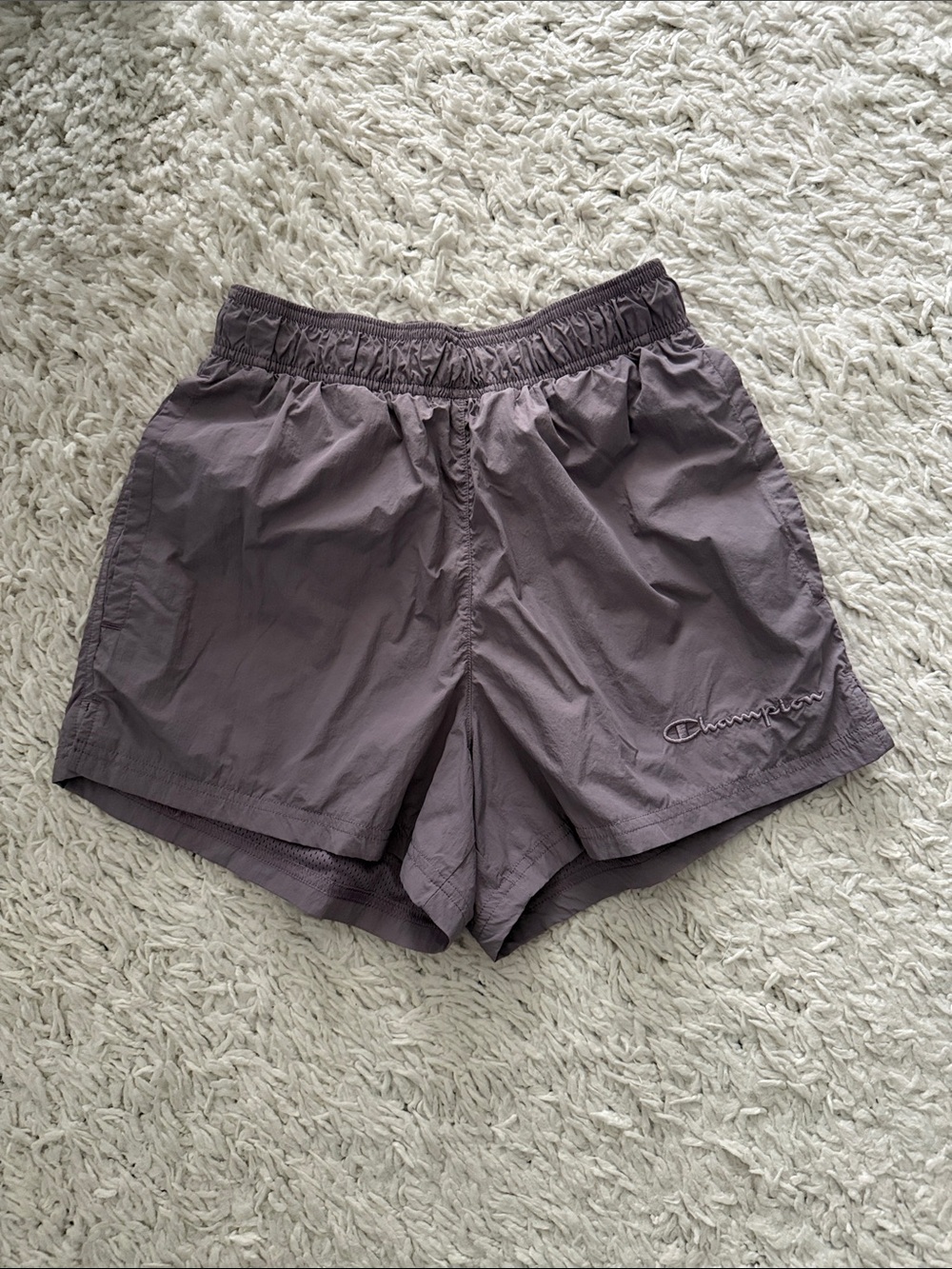 Champion purple windbreaker shorts